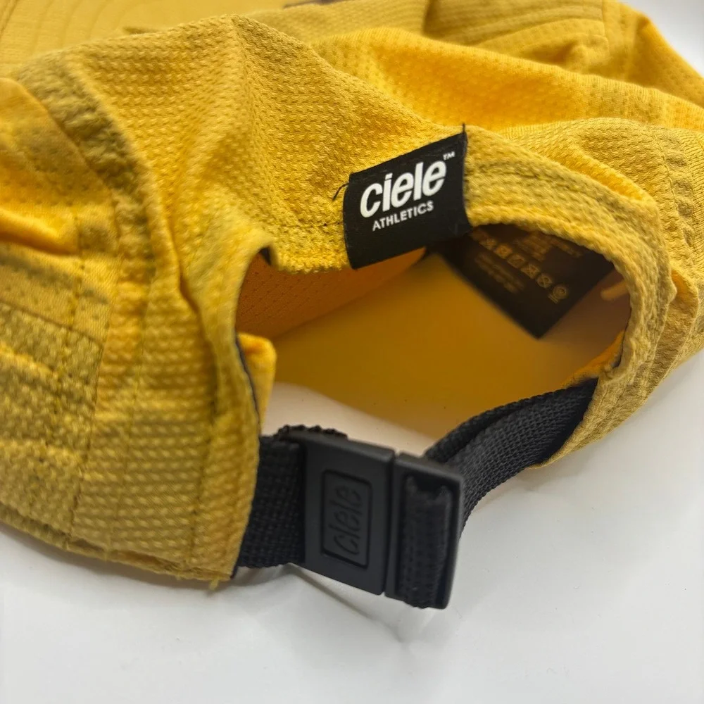 GOCap Running Hat Ciele Athletics 58cm Yellow Recycled Polyester Nylon DFL Patch